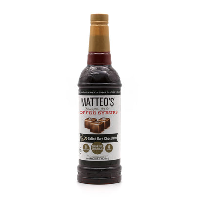 Matteo’s - Gesalzene dunkle Schokolade - Kaffeesirup (zuckerfrei) 0,75 l