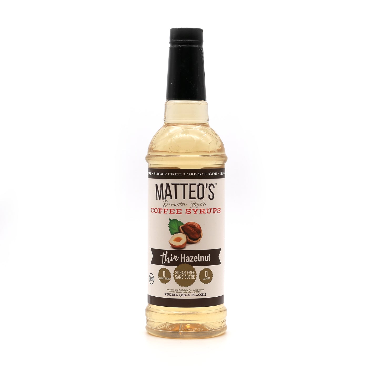 Matteo’s - Haselnuss - Kaffeesirup (zuckerfrei) 0,75 l