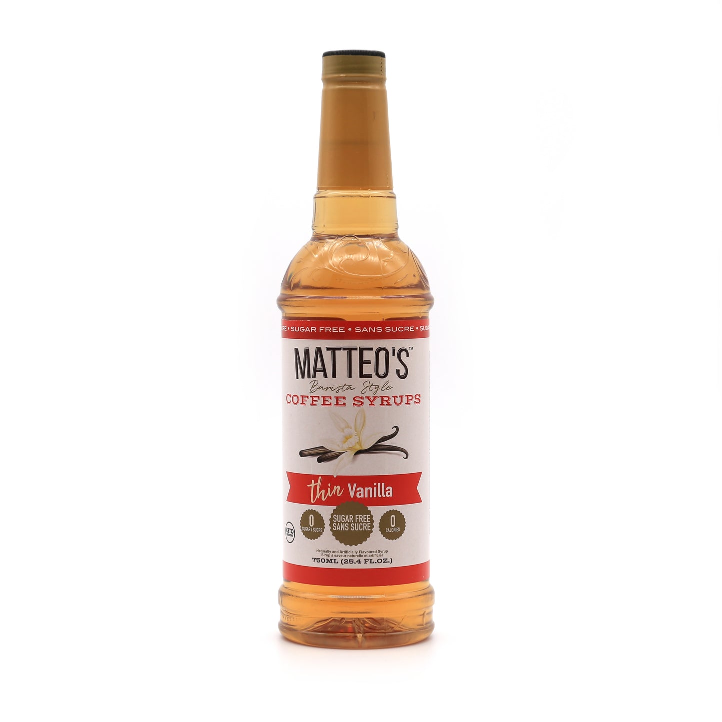 Matteo’s - Vanille - Kaffeesirup (zuckerfrei) 0,75 l